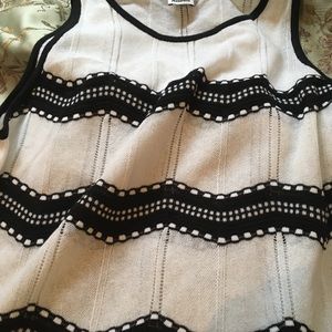 Black and White Sleeveless Top